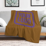 Custom Khaki Light Purple Blanket