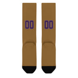 Custom Khaki Purple Knee-High Sock