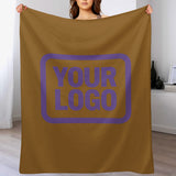 Custom Khaki Light Purple Blanket