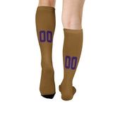 Custom Khaki Purple Knee-High Sock