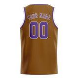 Custom Khaki & Light Purple Colors Design Sports Basketball Jersey