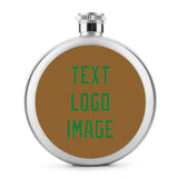 Custom Khaki Emerald Green Hip Flask