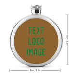 Custom Khaki Emerald Green Hip Flask