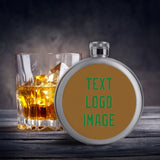 Custom Khaki Emerald Green Hip Flask