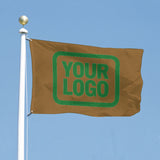 Custom Khaki Emerald Green Flag