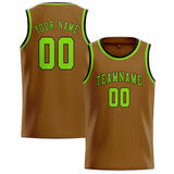 Custom Khaki & Emerald Green Colors Design Sports Basketball Jersey