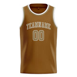 Custom Khaki & Light Khaki Colors Design Sports Basketball Jersey