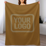 Custom Khaki Light Khaki Blanket