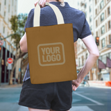 Custom Khaki Khaki Canvas Tote Bag