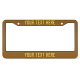 Custom Khaki Light Yellow License Plate Frame