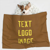Custom Khaki Light Yellow Pet Blanket