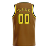 Custom Khaki & Light Yellow Colors Design Sports Basketball Jersey