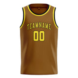 Custom Khaki & Light Yellow Colors Design Sports Basketball Jersey