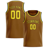 Custom Khaki & Light Yellow Colors Design Sports Basketball Jersey