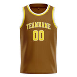 Custom Khaki & Light Yellow Colors Design Sports Basketball Jersey