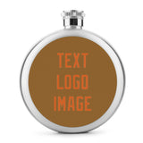 Custom Khaki Orange Hip Flask