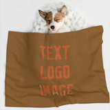 Custom Khaki Orange Pet Blanket