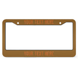 Custom Khaki Orange License Plate Frame