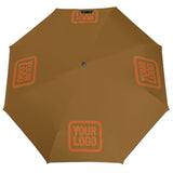 Custom Khaki Orange Automatic Umbrella