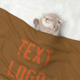 Custom Khaki Orange Pet Blanket