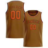 Custom Khaki & Orange Colors Design Sports Basketball Jersey