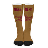Custom Khaki Crimson Red Knee-High Sock