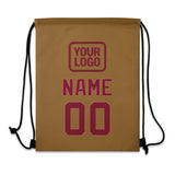 Custom Khaki Crimson Red Drawstring Bag