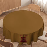 Custom Khaki Crimson Red Round Table Cloth
