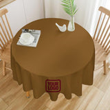 Custom Khaki Crimson Red Round Table Cloth