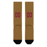 Custom Khaki Crimson Red Knee-High Sock