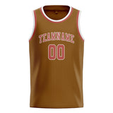 Custom Khaki & Copper Rose Colors Design Sports Basketball Jersey