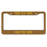 Custom Khaki Gold License Plate Frame