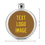 Custom Khaki Gold Hip Flask