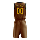 Custom Khaki Gold Basketball Set