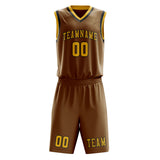 Custom Khaki Gold Basketball Set