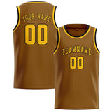 Custom Khaki & Gold Colors Design Sports Basketball Jersey