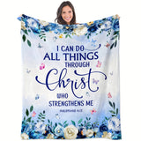 Blanket for Son Gifts, “I Can Do All Things Through Christ Who Strengthens Me”, From Mom Dad, Birthday, Christmas, Inspirational