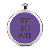 Custom Light Purple Brown Hip Flask