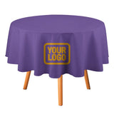Custom Light Purple Yellow Round Table Cloth