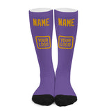 Custom Light Purple Yellow Knee-High Sock
