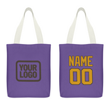 Custom Light Purple Yellow Canvas Tote Bag