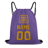 Custom Light Purple Yellow Drawstring Bag