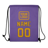 Custom Light Purple Yellow Drawstring Bag