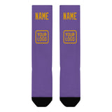 Custom Light Purple Yellow Knee-High Sock