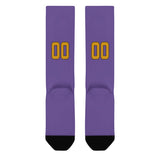 Custom Light Purple Yellow Knee-High Sock