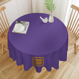 Custom Light Purple Yellow Round Table Cloth