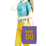 Custom Light Purple Yellow Canvas Tote Bag