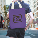 Custom Light Purple Yellow Canvas Tote Bag