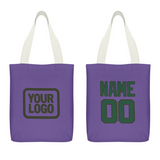 Custom Light Purple Green Canvas Tote Bag