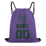 Custom Light Purple Green Drawstring Bag